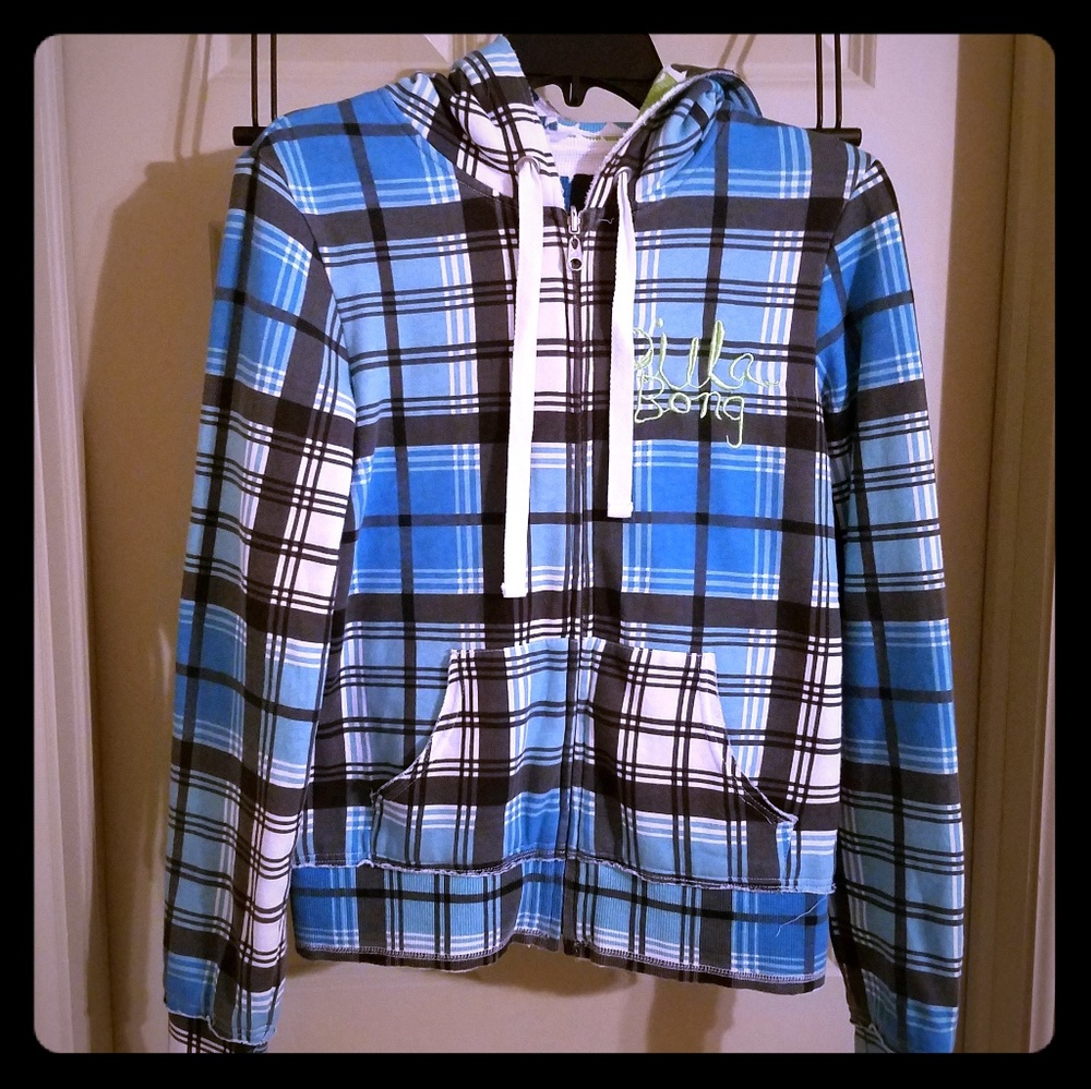 Reversible Zip Up Plaid Billabong Hoodie